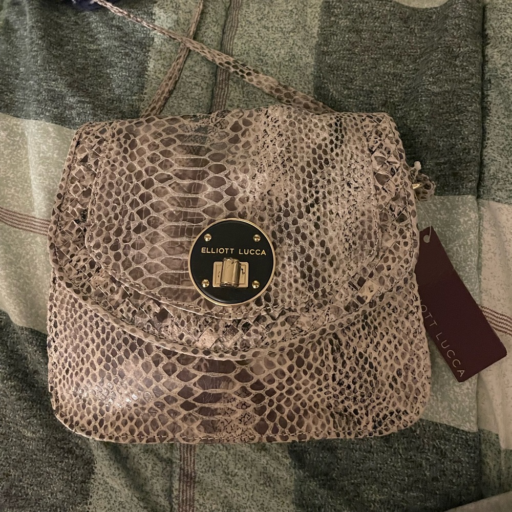 Elliott Lucca Leather Snakeskin Bag